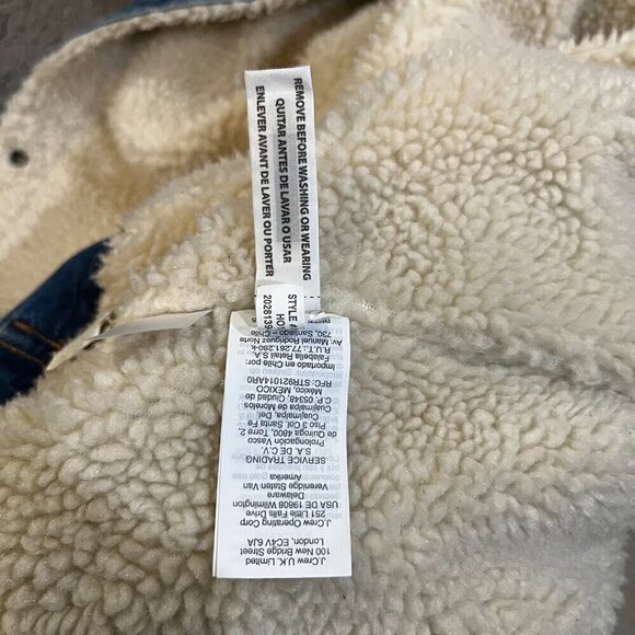 MADEWELL Oversized Denim Jean Trucker Jacket Sherpa Edition Donaway Wash - XS - Picture 11 of 13